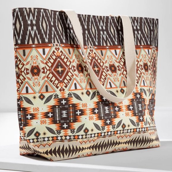 Boho Exotic Pattern Tote Bag Beach Bag - Picture 7 of 8